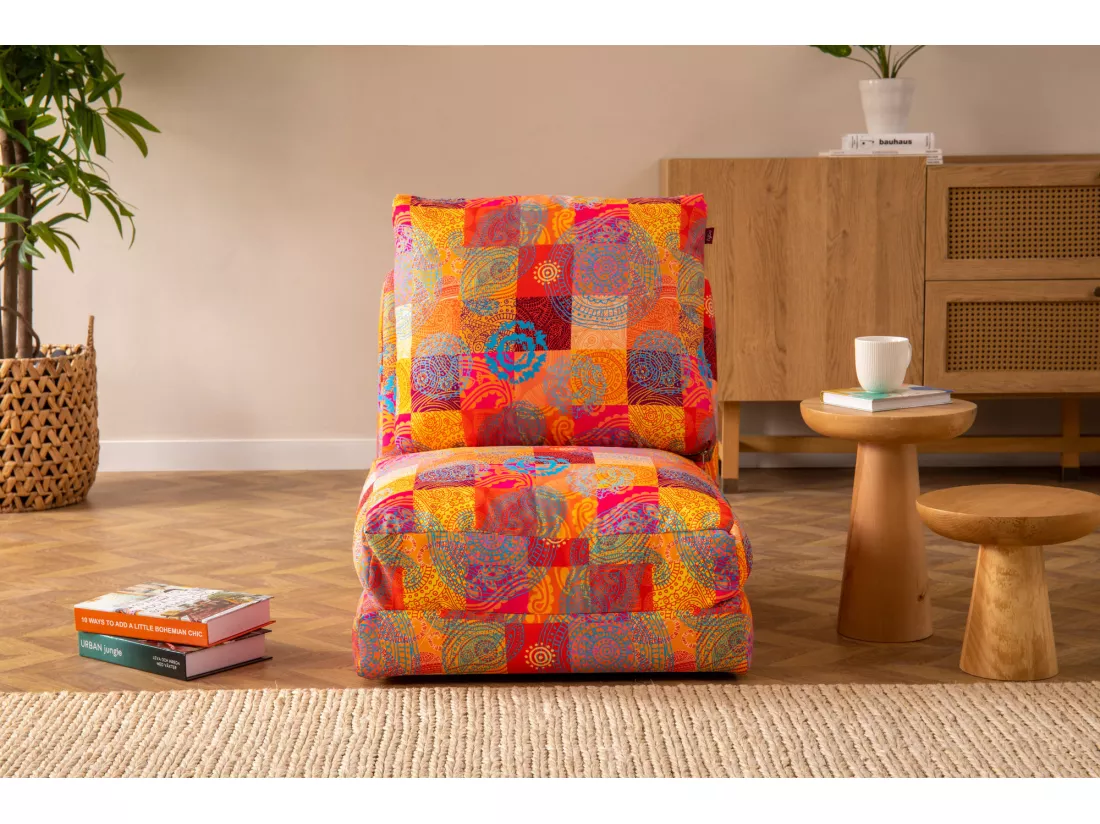Fauteuil convertible multipositions patchwork Talya 60cm