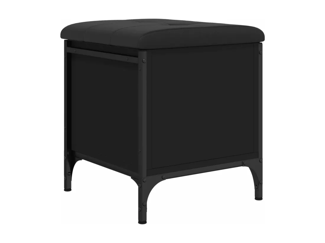 Banc de rangement noir 42x42x45 cm bois d'ingénierie