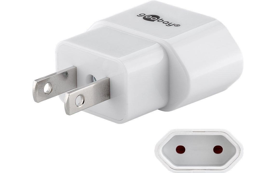 Reiseadapter EU – USA, WeissNetzadapter 2-polig, Eurostecker auf USA