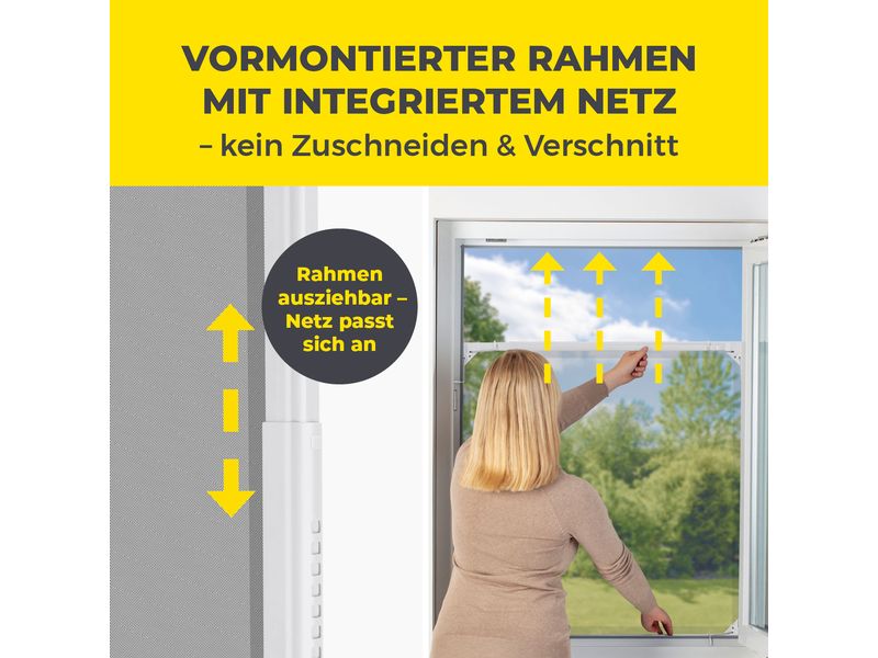 EASYmaxx Teleskop Insektenschutzgitter Weiss Moskitonetz
