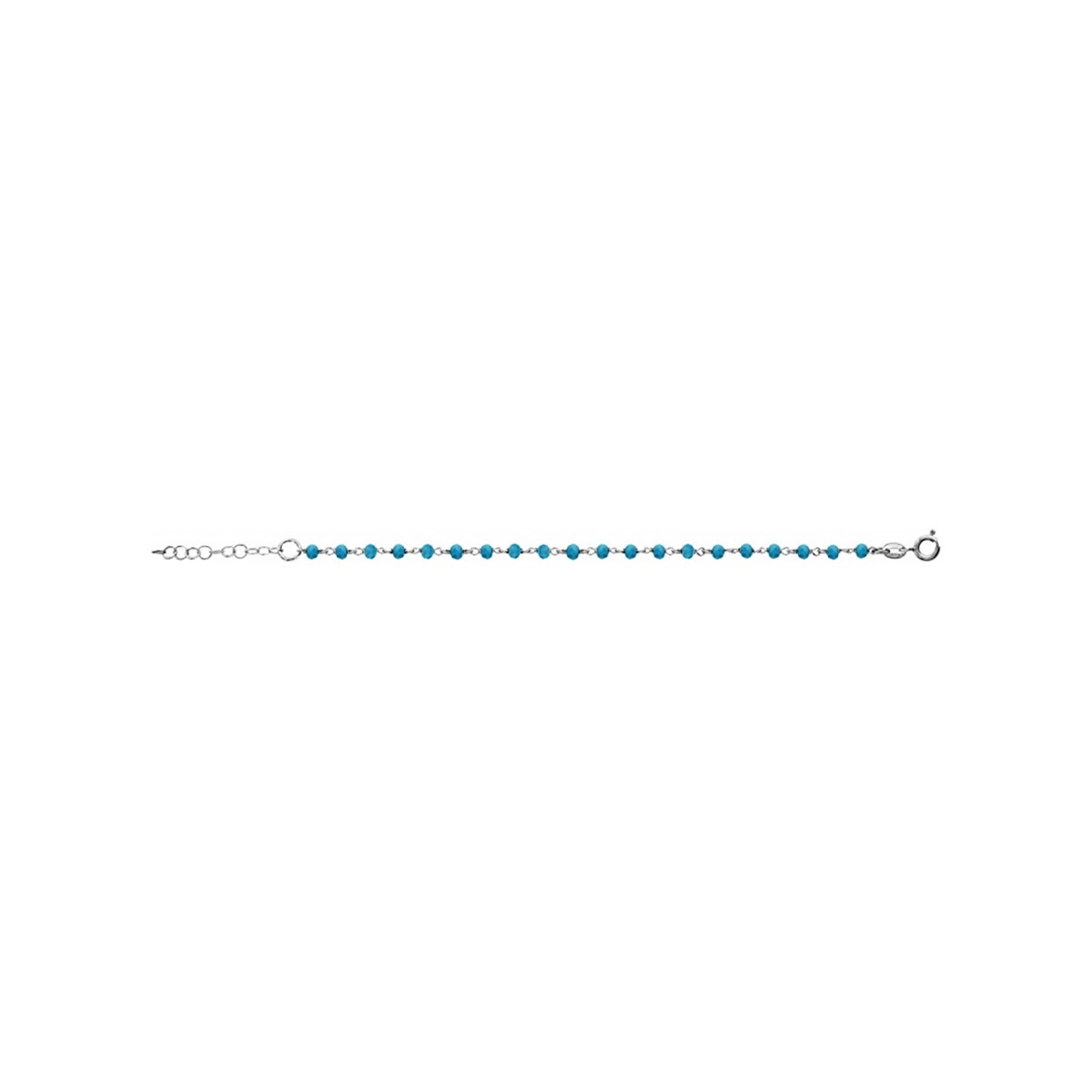 Bracelet Argent - Boules facettes turquoises