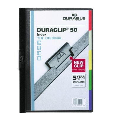 Durable Klemmhefter Duraclip Index, A4, schwarz