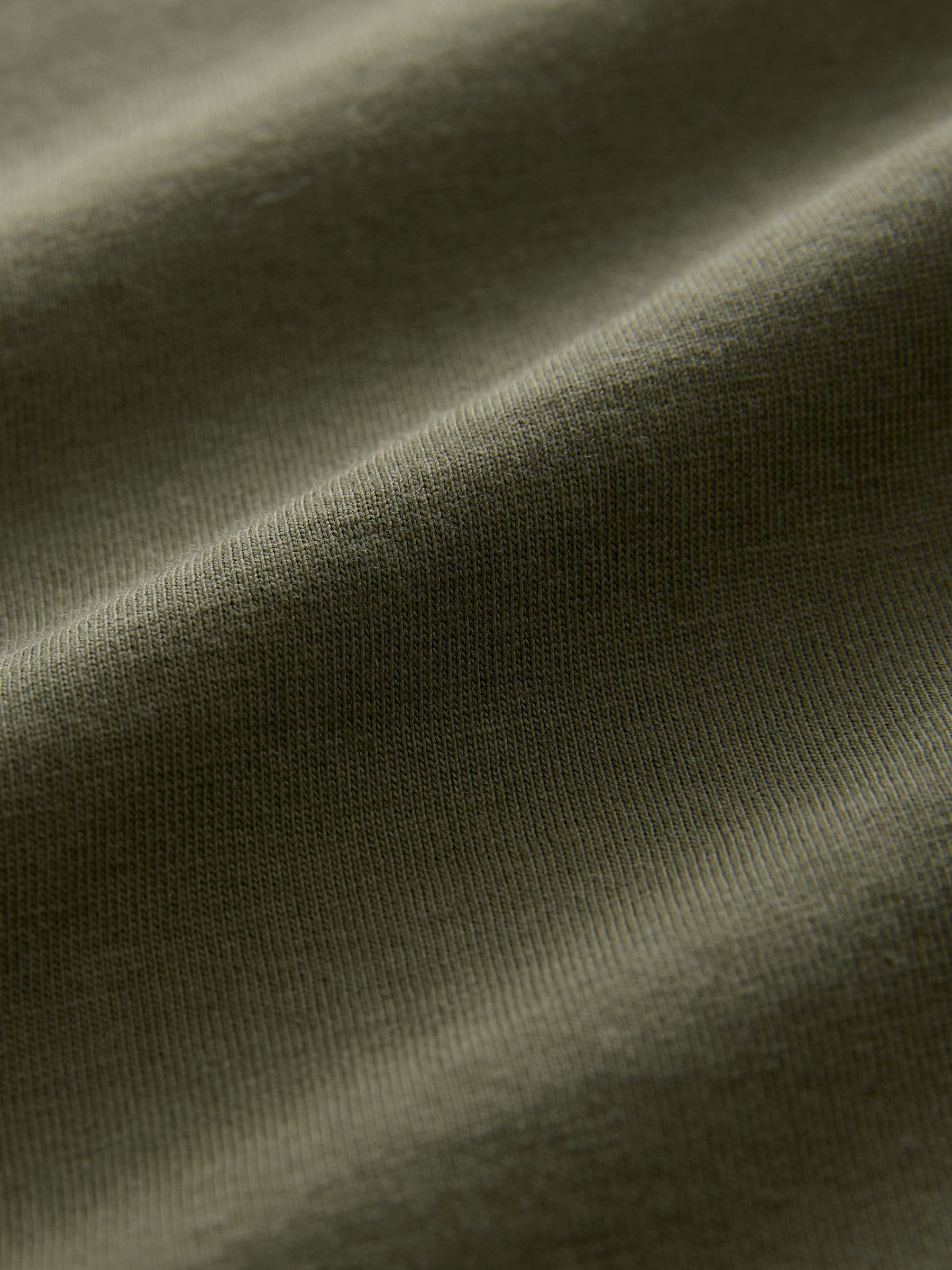 Groen-kaki - Normale Pasvorm - Essentieel katoenen T-shirt met ronde hals