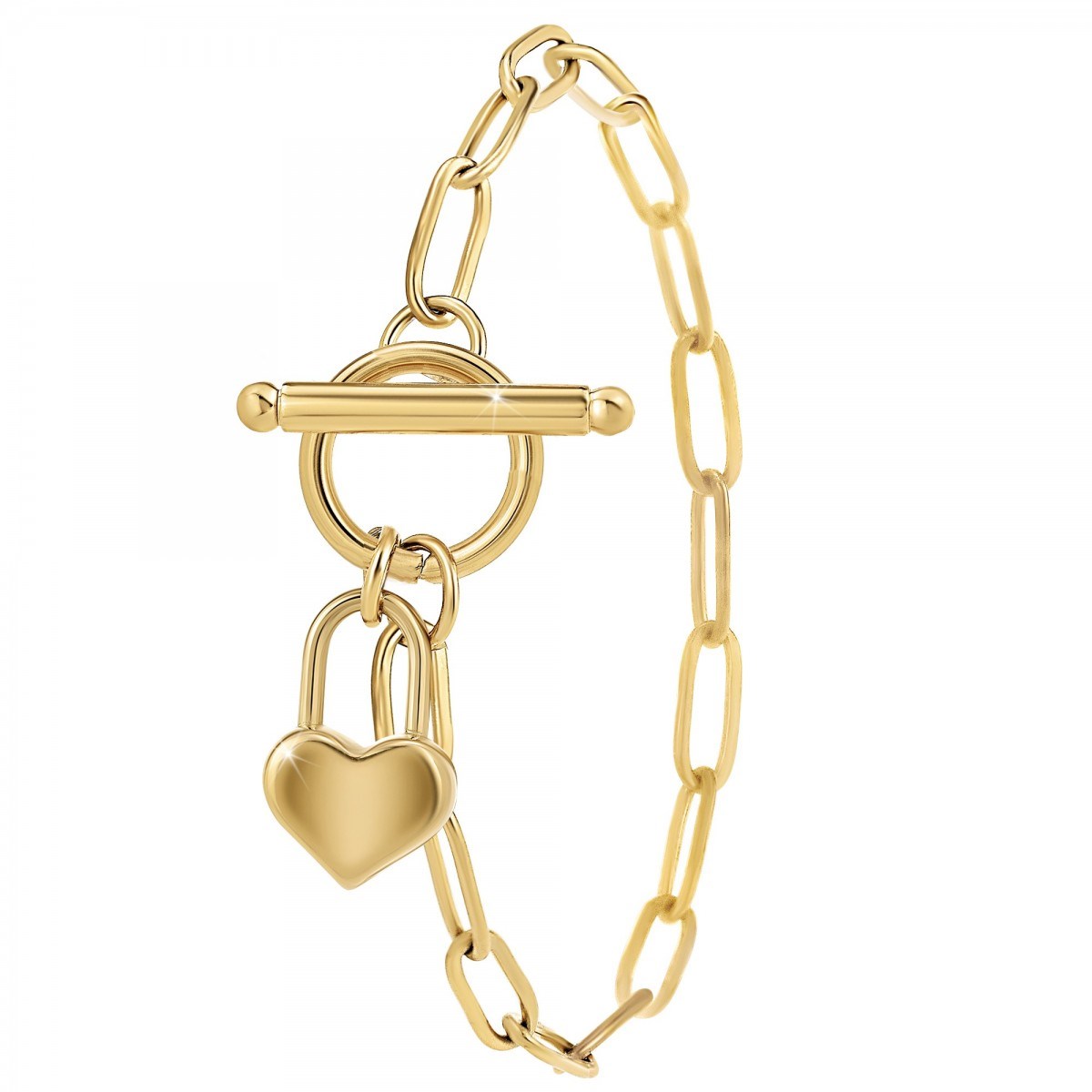 Bracelet coeur en acier inoxydable par SC Bohème