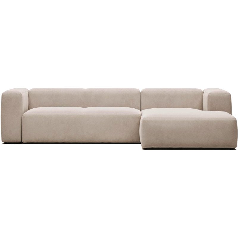 Canapé Blok 3 places beige méridienne à droite 300 cm
