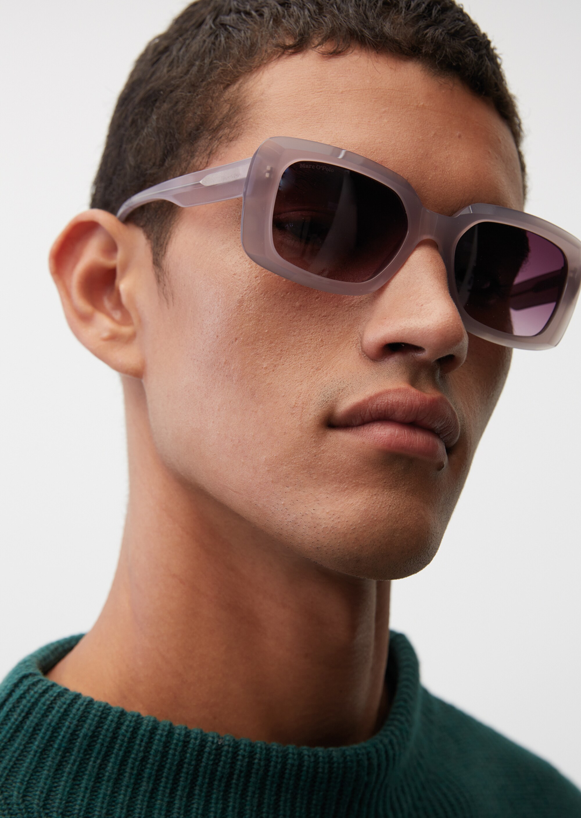 Unisex-Sonnenbrille mit breitem Bio-Acetat-Rahmen