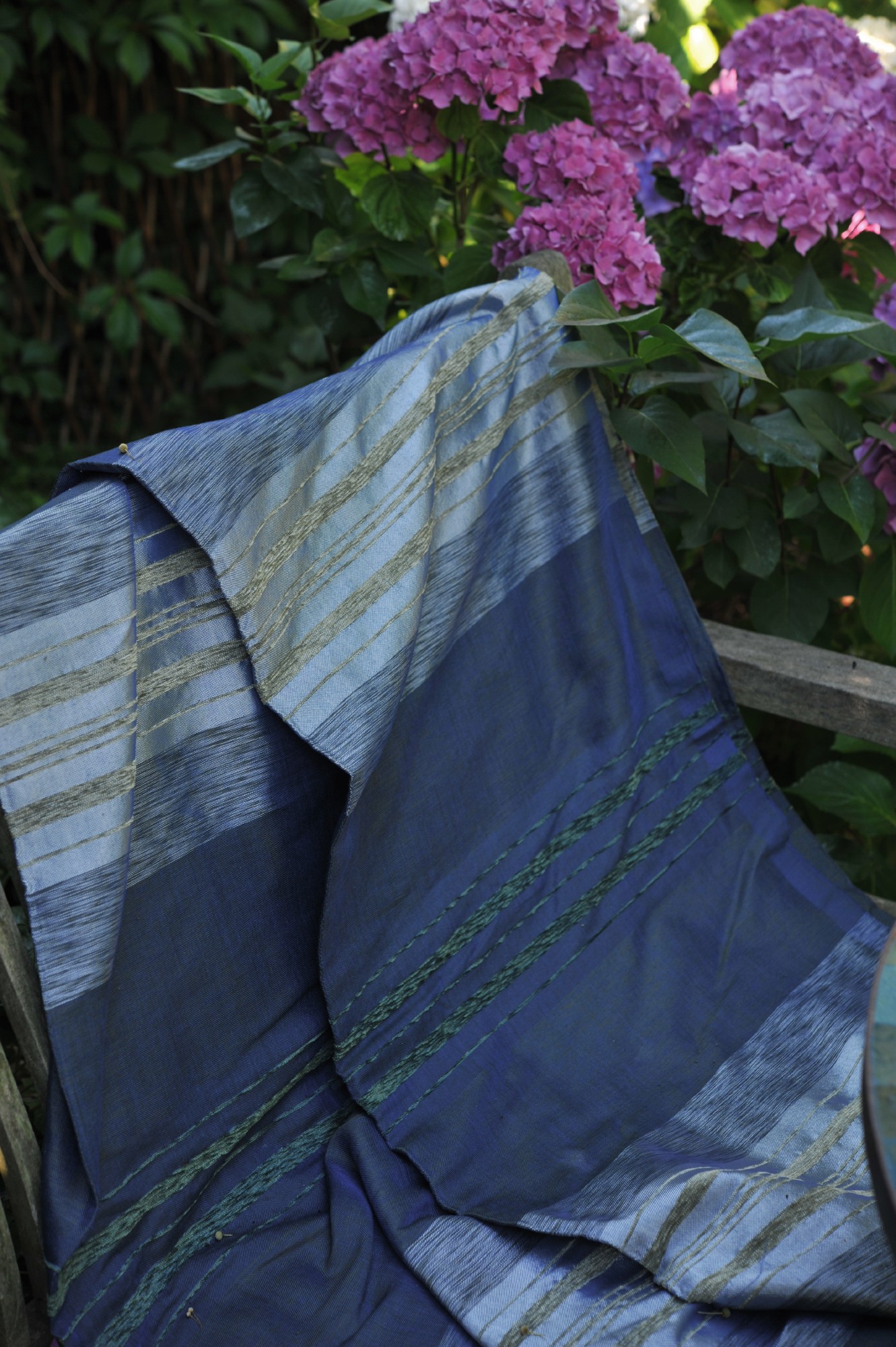 Decke aus Sabra, blau, T 300 cm, B 200 cm von fischer's lagerhaus