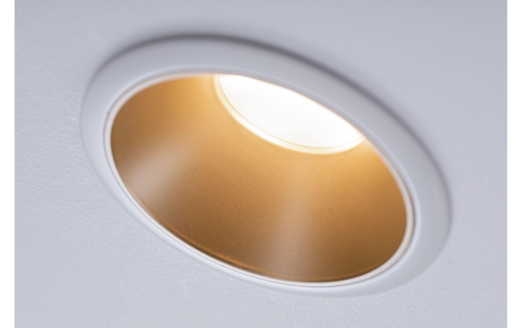 Einbauspot Cole Coin 3-Stepdim Set, 18W, 2700 K, Weiss/ GoldLED Einbauspot 3-Step-Dim Basisset