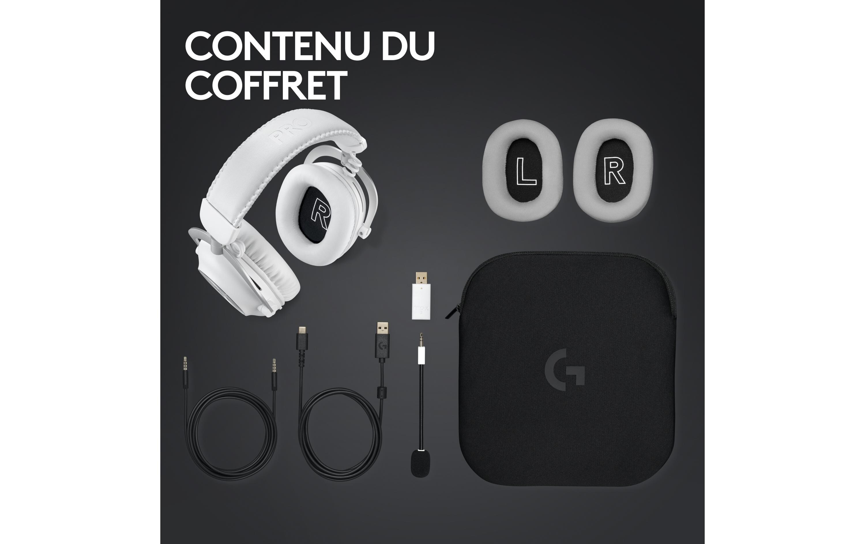 Headset G Pro X 2 Wireless Lightspeed Gaming Weiss<br>Kabelloses Over-Ear-Headset mit Surround-Sound und weichem Ohrpolster