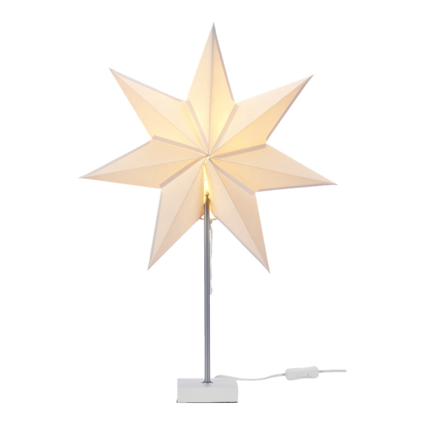 Hvit adventsstjerne på fot Ø45 cm E14