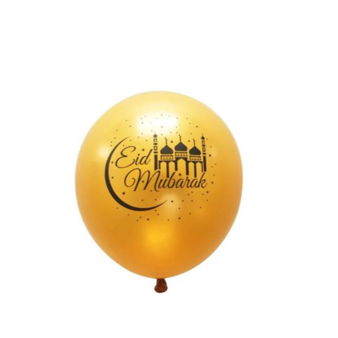 (10er Set) Ø30cm Ramadan Latex Ballons Eid Mubarak Party Deko Luftballons - Gold