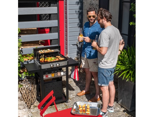 LE MARQUIER - Plancha gaz 250 duo + chariot + couvercle, PLFO250DC