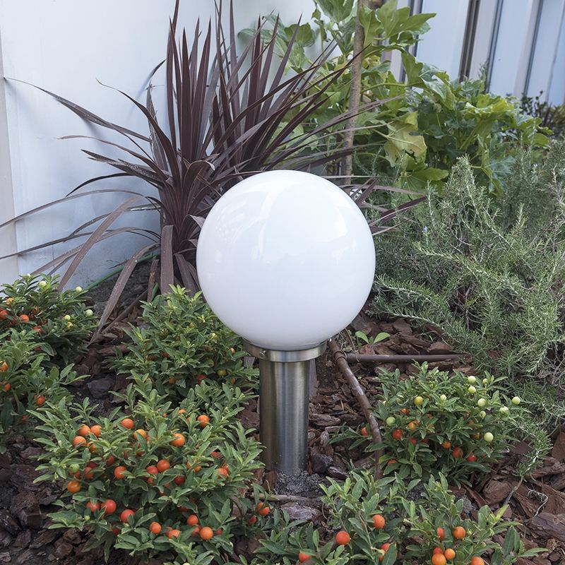 Moderne buitenlamp paal staal RVS 50 cm - Sfera