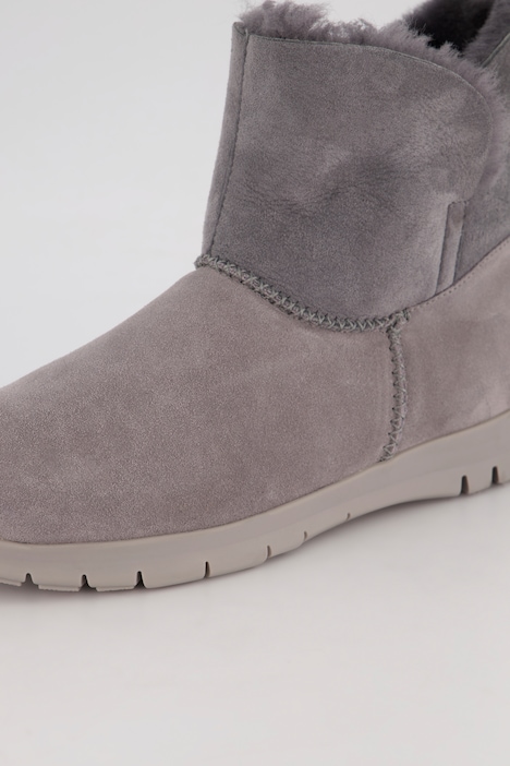 Vitaform, Leder-Stiefeletten, Lammfell, Veloursleder, Weite H