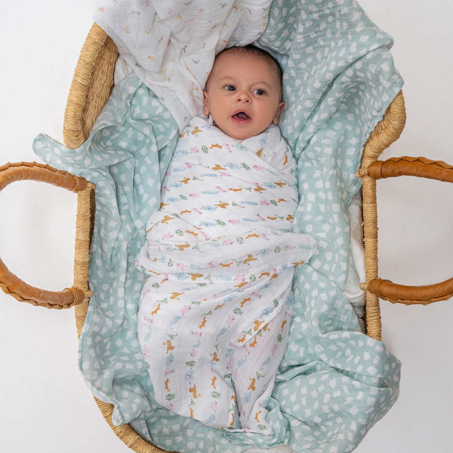 aden + anais™ essentials Pucktuch 4er-Pack alphabet animals