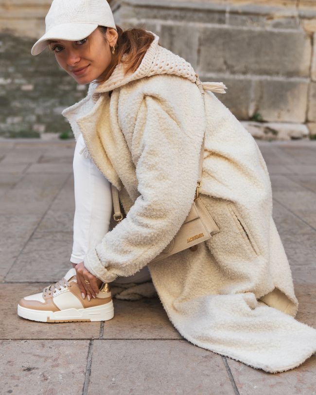 Basket femme camel à lacets - Tina