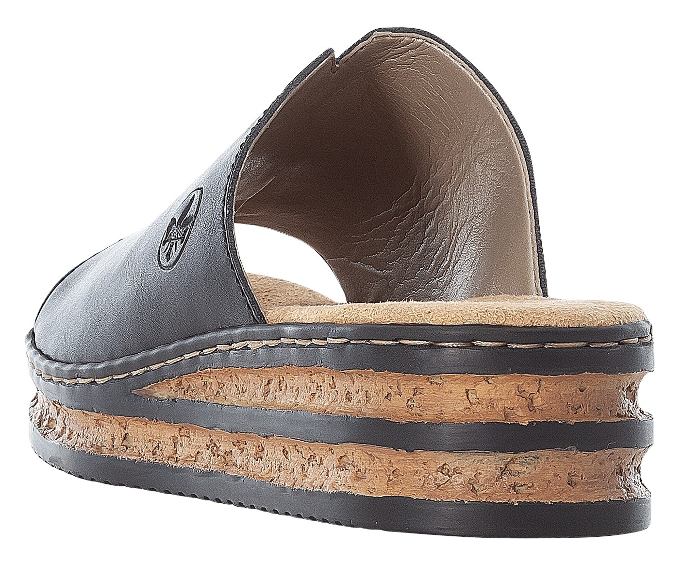 Rieker Pantolette  , Plateau, Sommerschuh, Schlappen in klassischer Optik