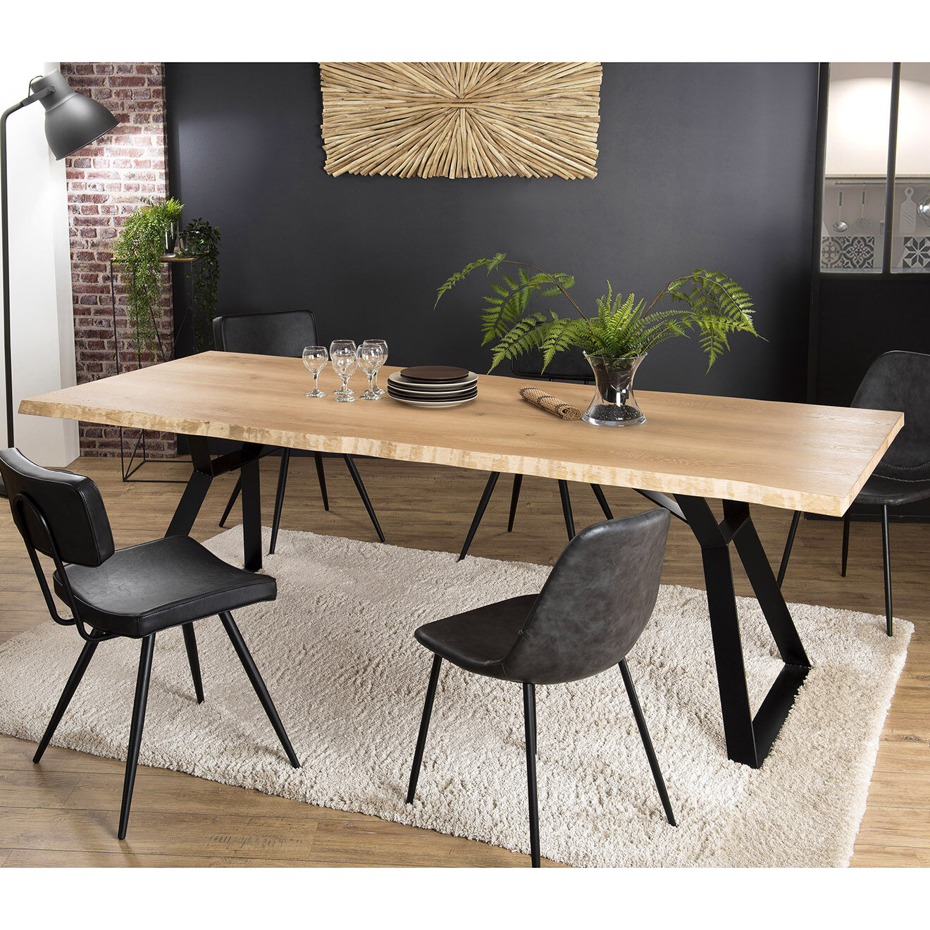 Macabane Table de séjour  Maxence chêne - 230x100x77 cm