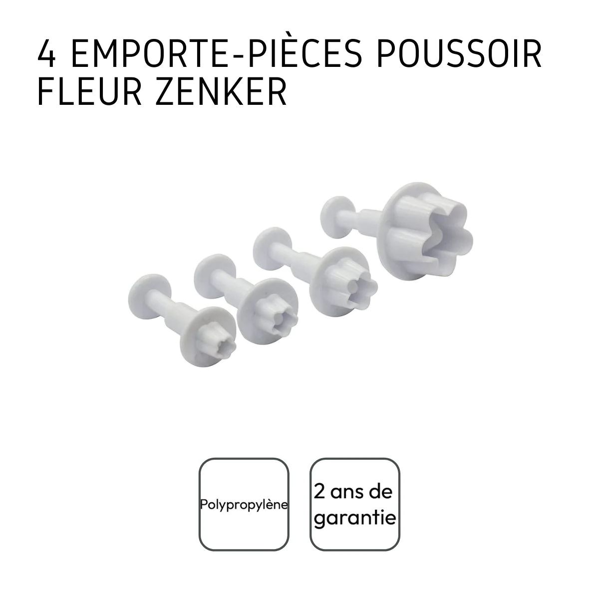 Lot de 4 emporte-pièces fleur pour pâte à sucre Emporte-pièces Zenker