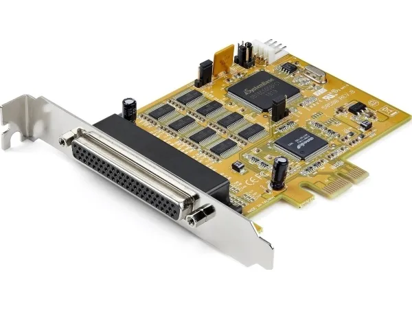 StarTech.com 8-Port PCI Express RS232 Serial Adapter Card, PCIe RS232 Serial Card, 16C1050 UART, Multiport Serial DB9 Controller/Expansion Card, 15kV ESD Protection, Windows & Linux - Up to 921.6 Kbps Baud - Seriel adapter - PCIe - RS-232 x 8 - gul -