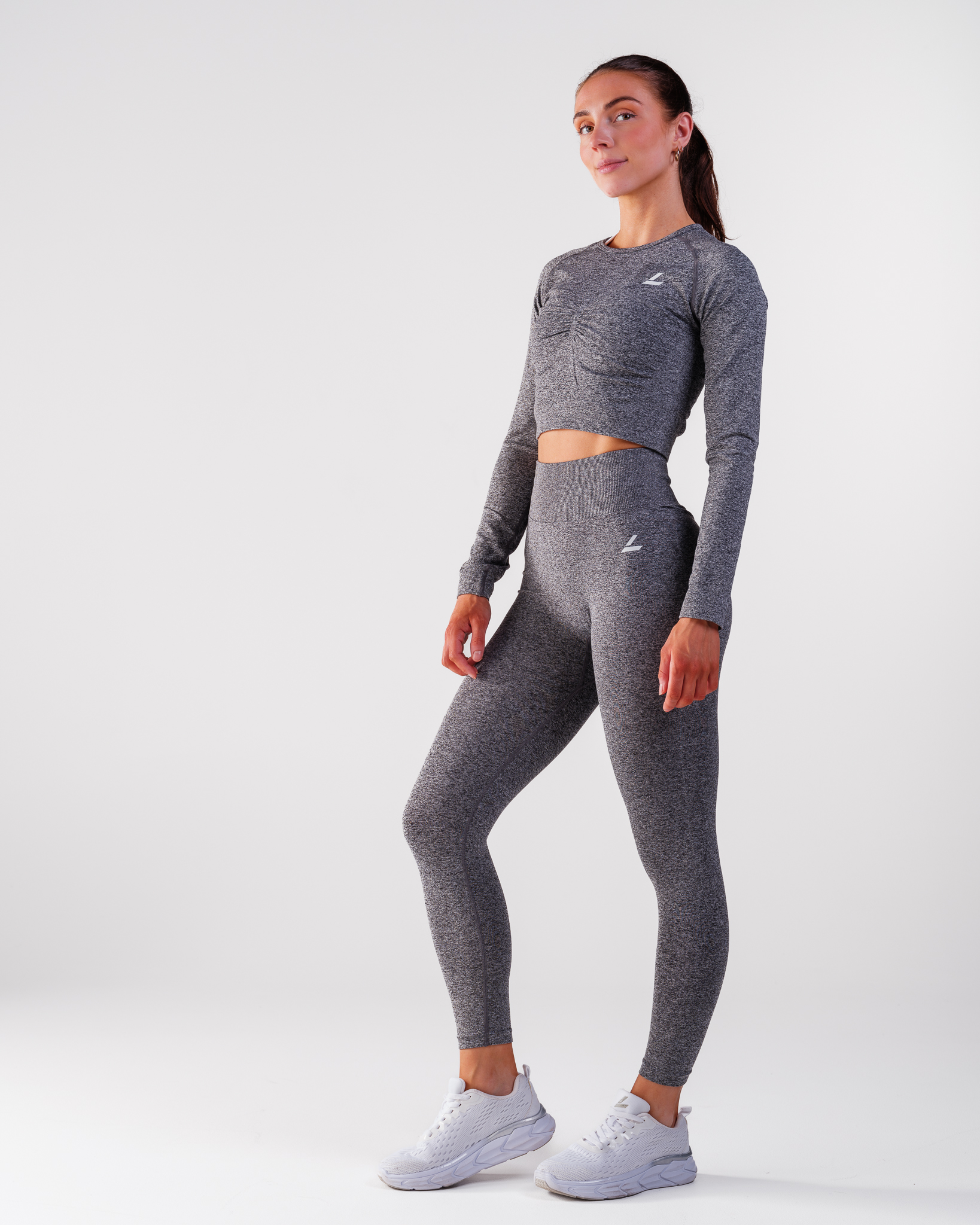 LEVITY Device Seamless Ruch Tights Dk Grey Marl