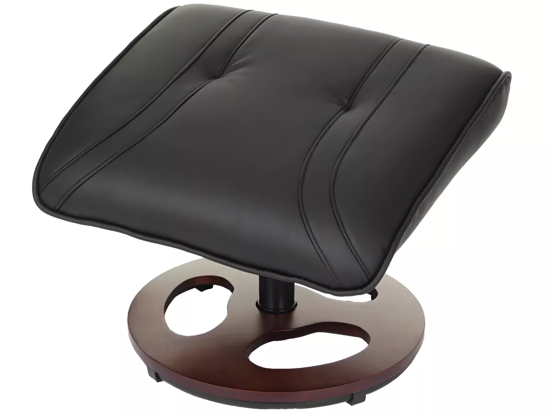 Fauteuil de relaxation MCW-C46 avec pouf, noir