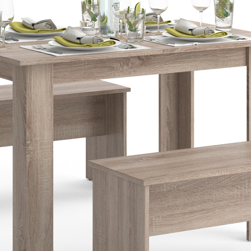 Vicco Tischgruppe Sitzgruppe Esszimmer Sentio Esstisch Sitzbank Sonoma 110 cm