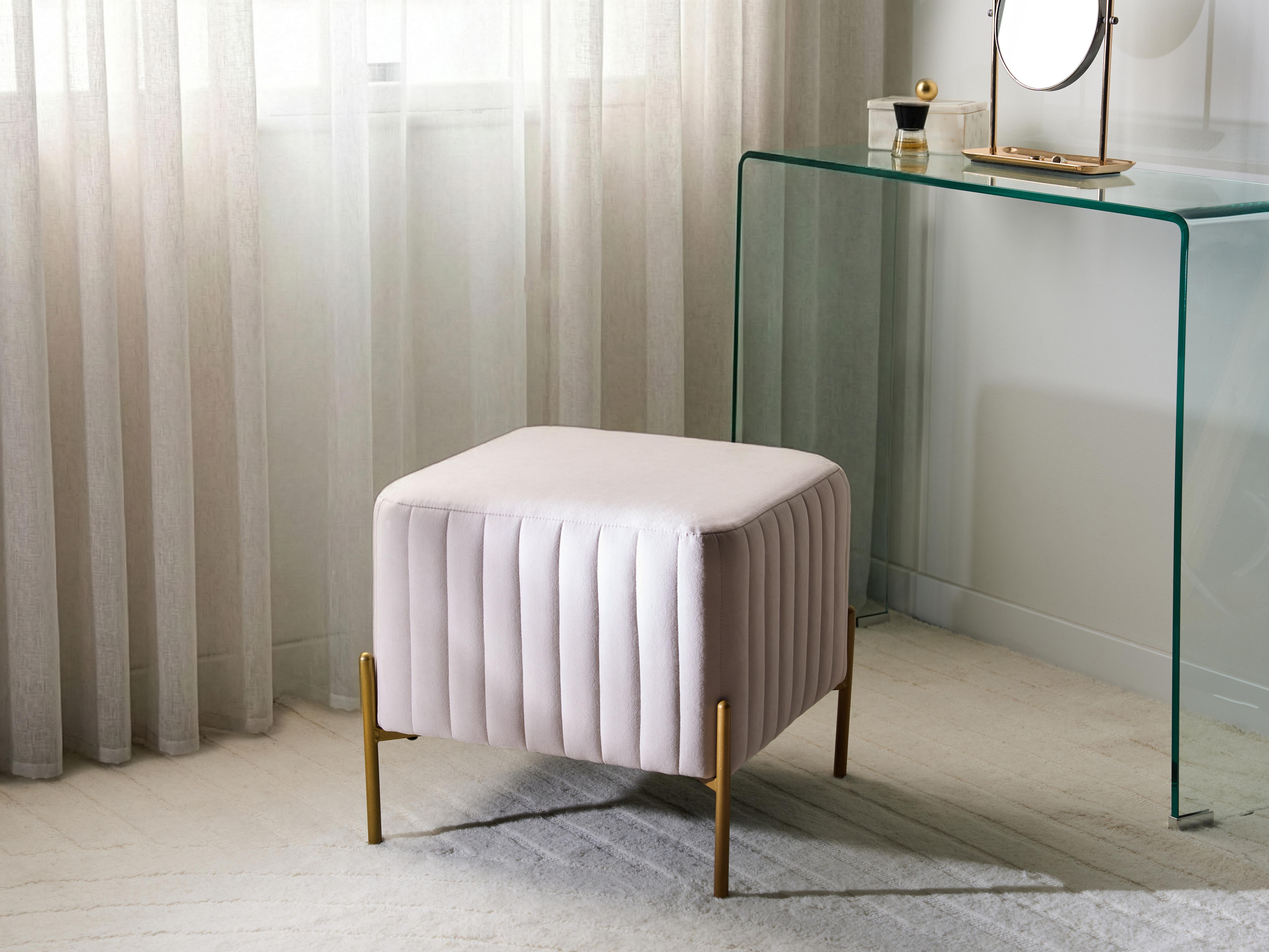 Hocker UTAH Fluweel Taupe