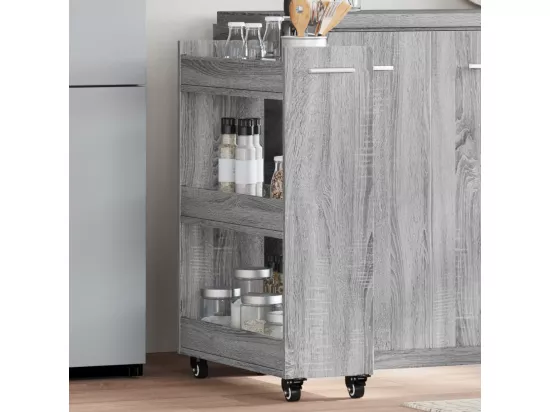 Armoire avec roues sonoma gris 60x22x79 cm bois d'ingénierie