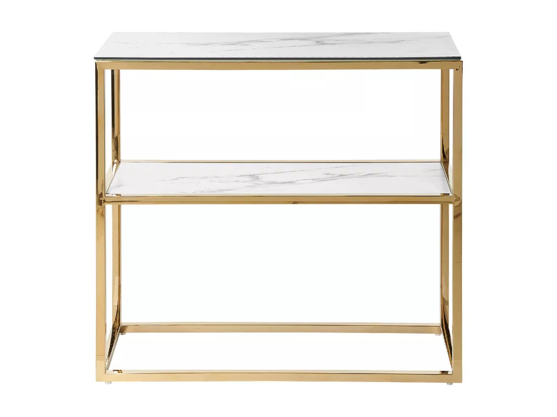 Console AZUSA Verre de sécurité Marbre blanc