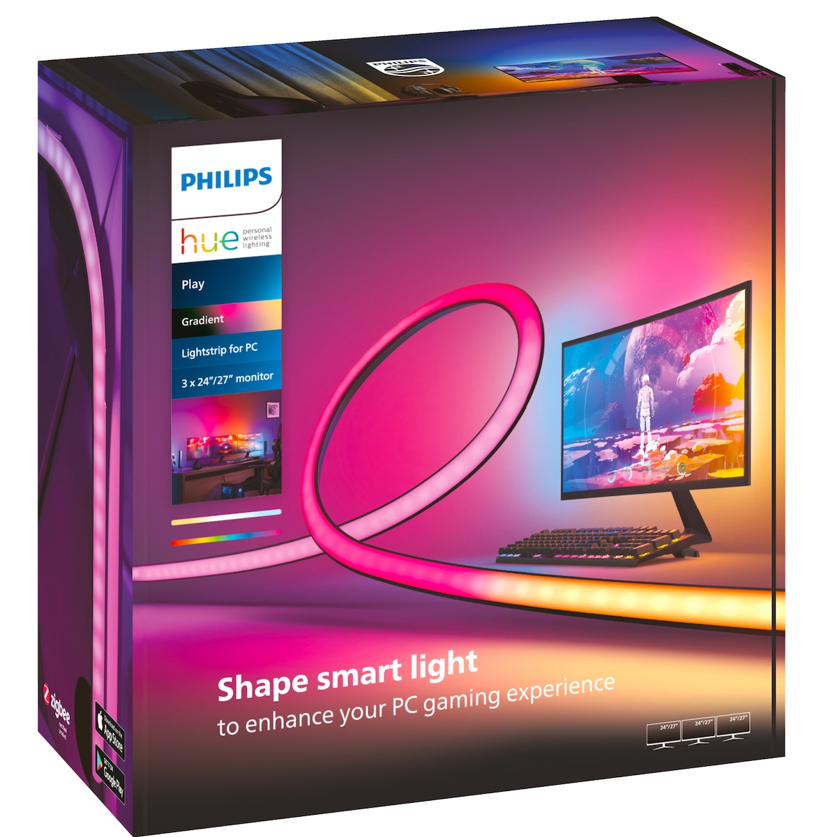 Philips Hue Play Gradient PC lysstripe 3x 24/27 tommer EU
