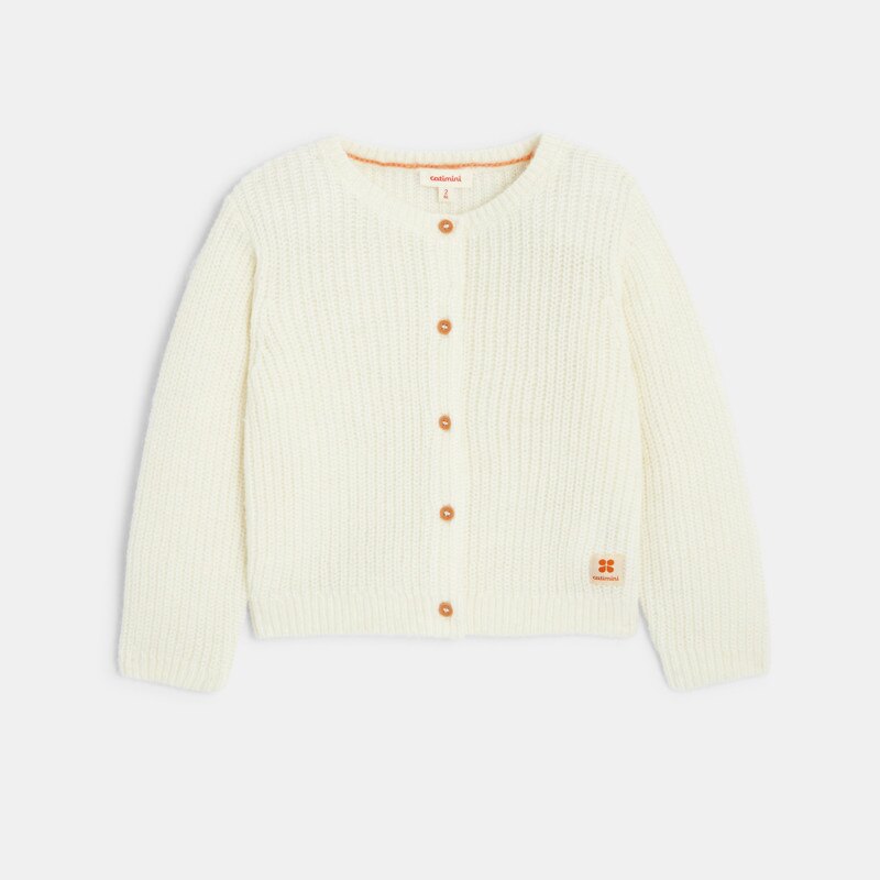 Gilet bébé fille maille tricot crème blanc Catimini Blanc