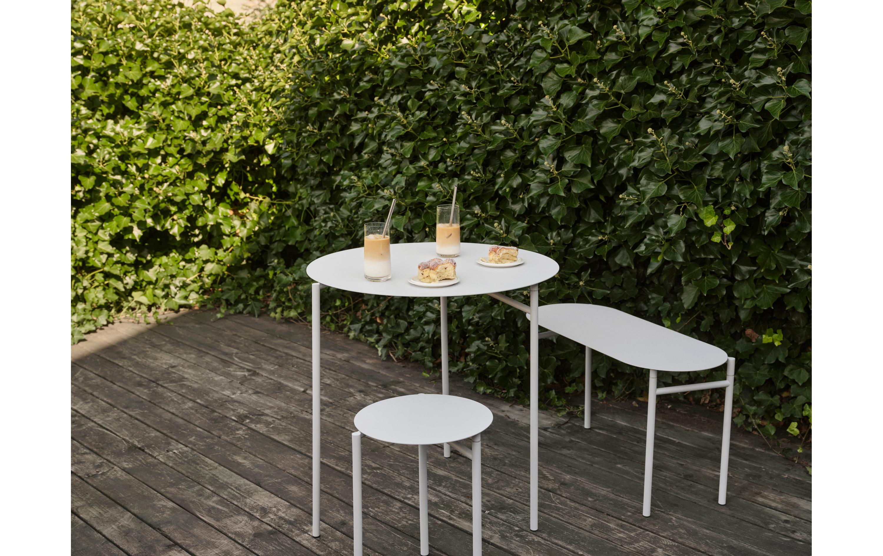 Hocker Disc 33 x 45 cm, Weiss<br>Barhocker aus Metall