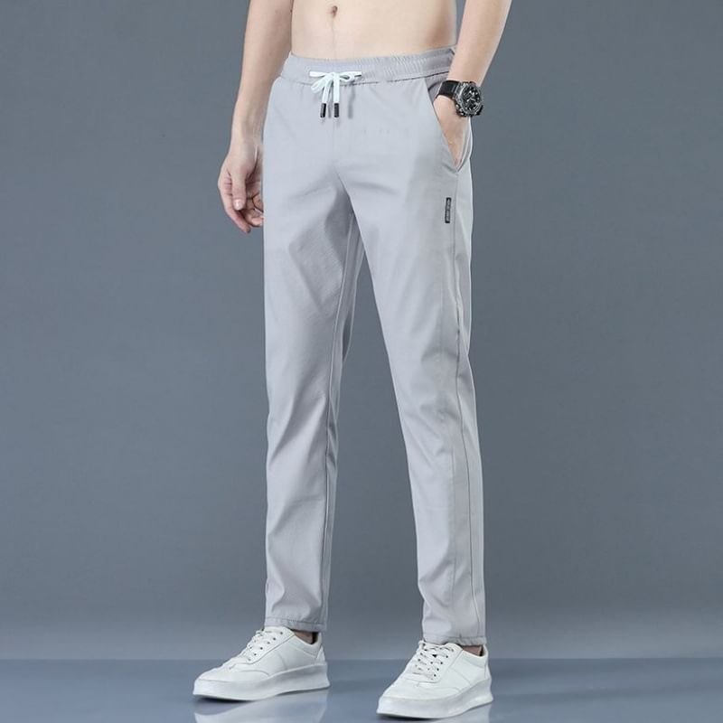 Acrius - Broek met appliqué en trekkoord in de taille