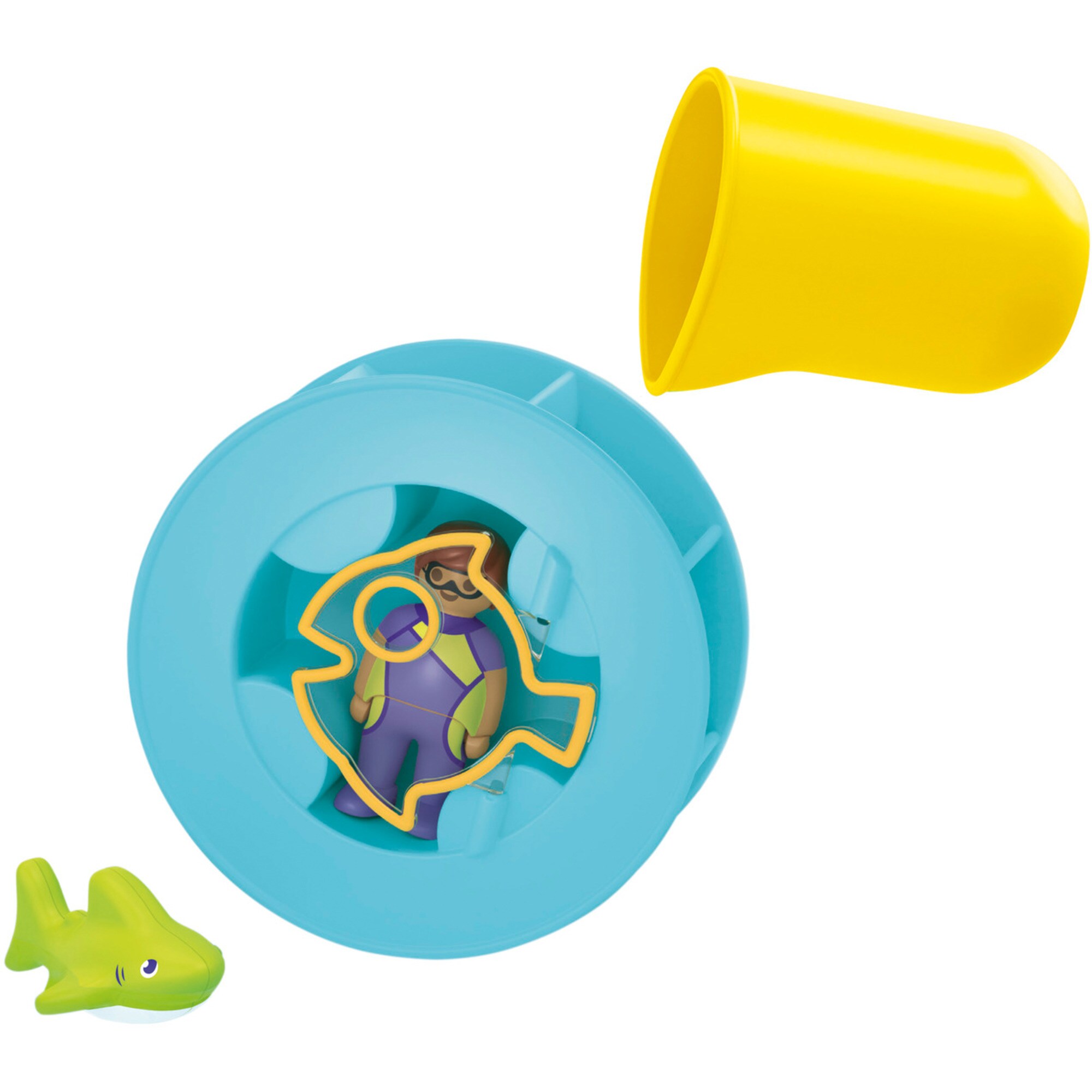 PLAYMOBIL Konstruktionsspielzeug Junior Aqua: Wasserwirbelrad mit Babyhai
