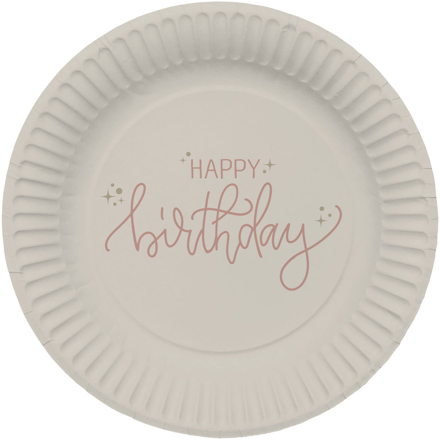 Happy Birthday Borden Beige 23cm 8st