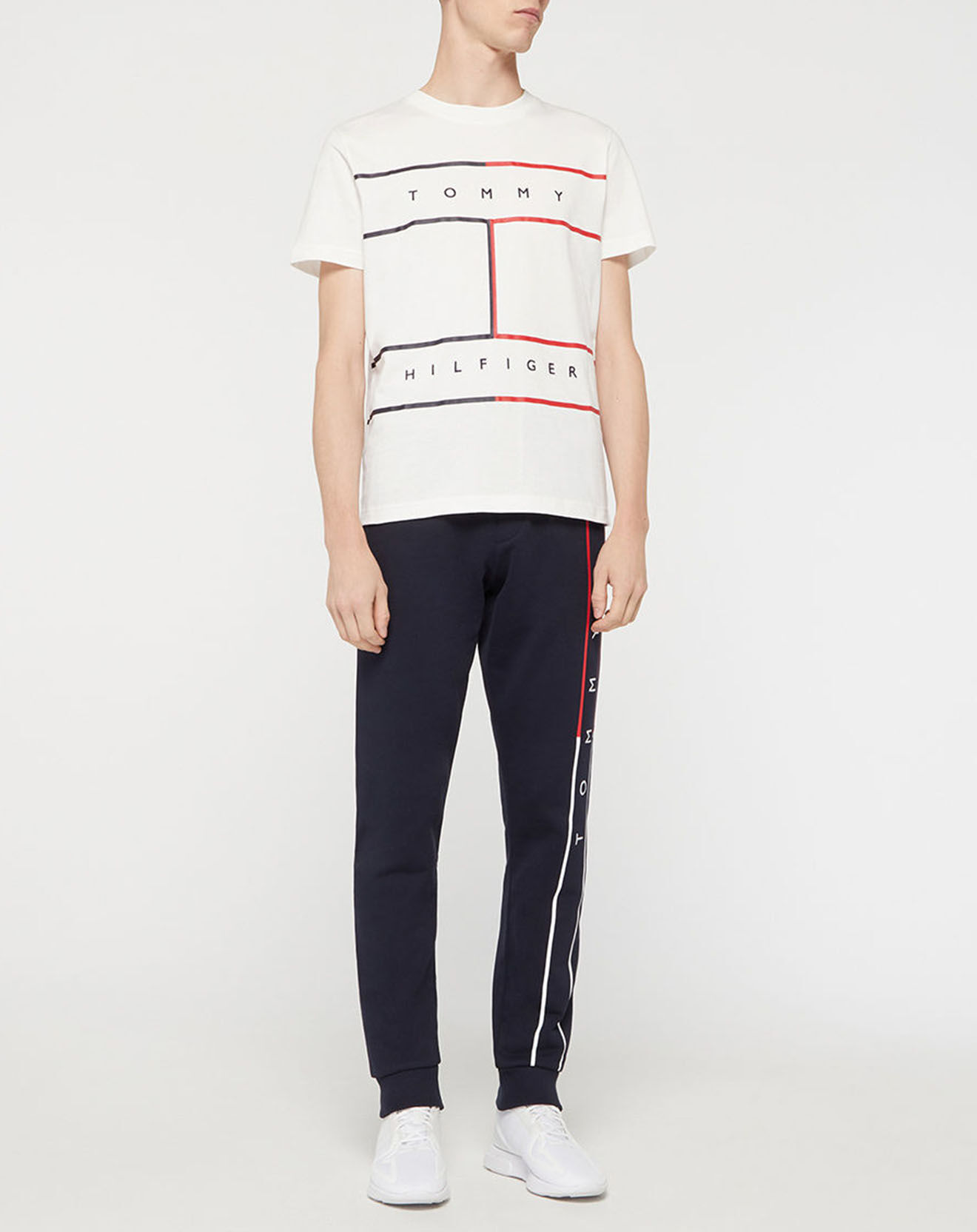 Tommy Hilfiger T-Shirt 100% Coton Bio Large Flag écru