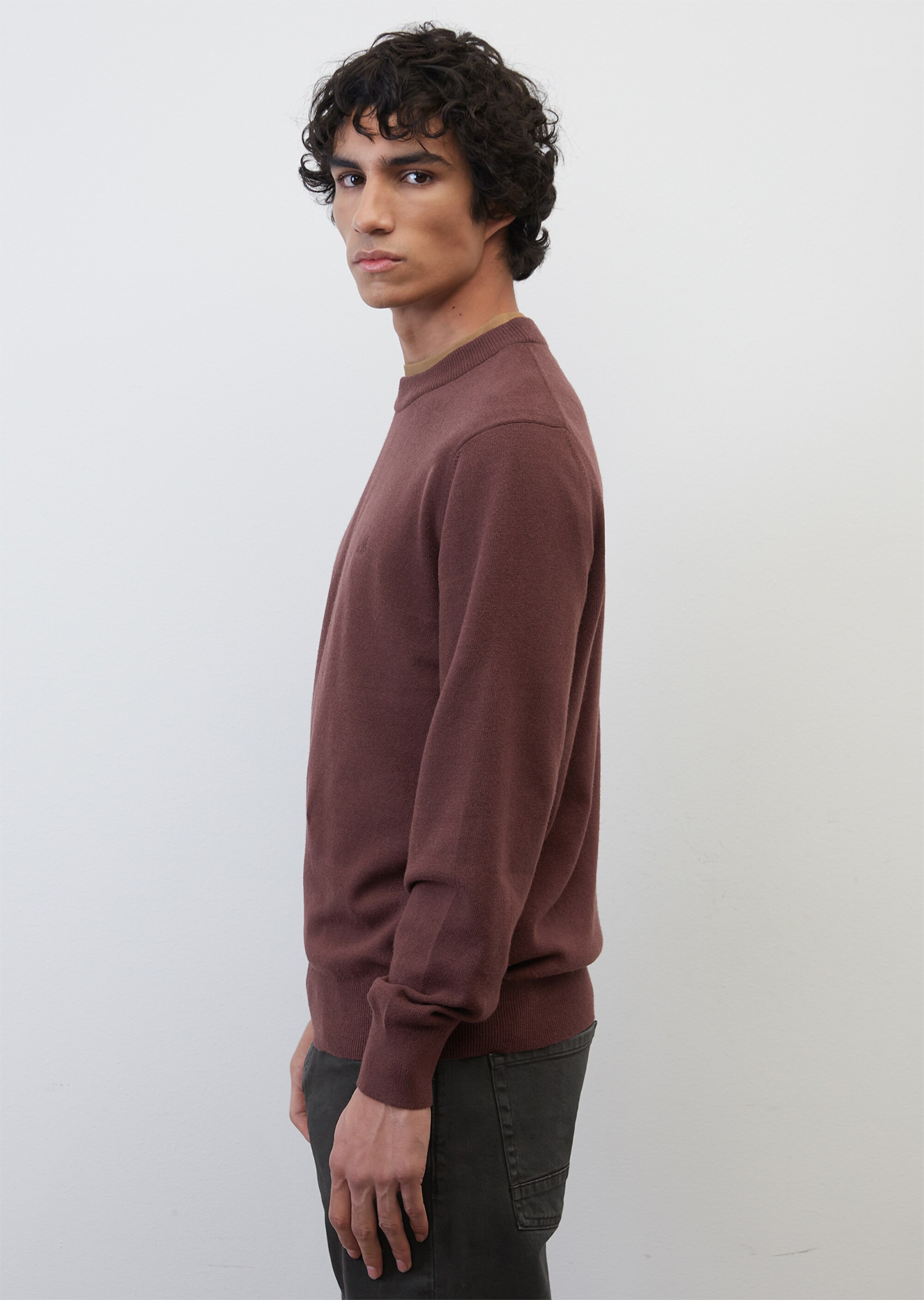 Rundhals-Pullover regular aus softem Bauwolle-Schurwolle-Mix