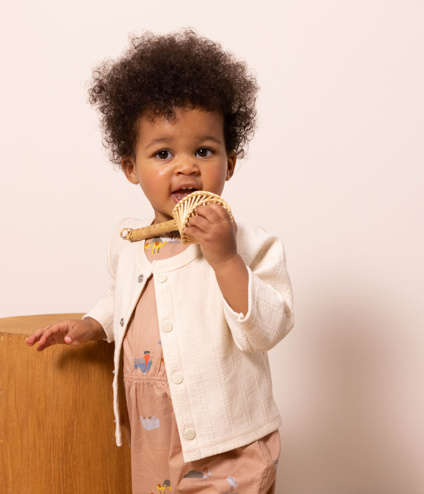 Cardigan bébé en jersey point fantaisie