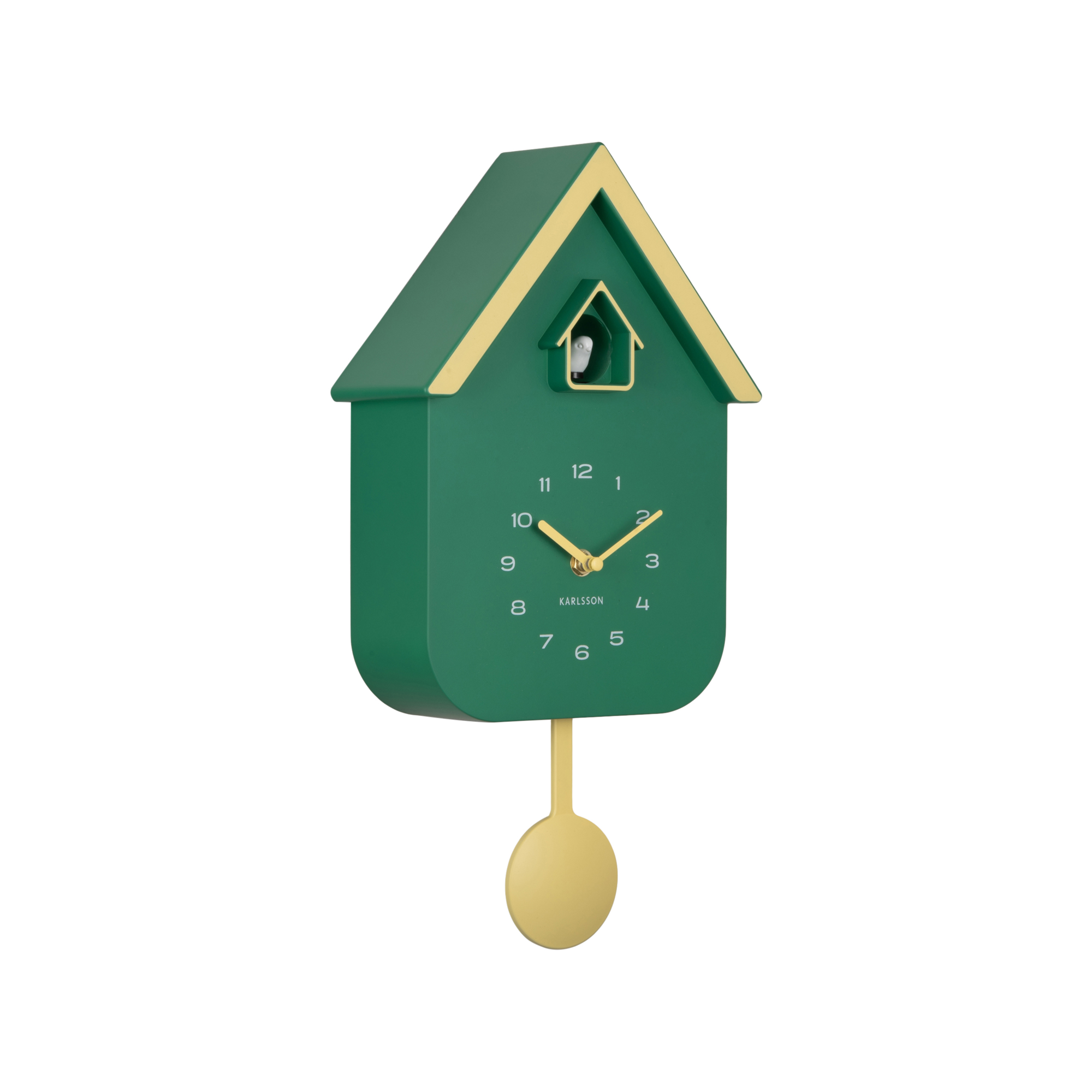 Wandklok Dupla Color Koekoek Groen Geel