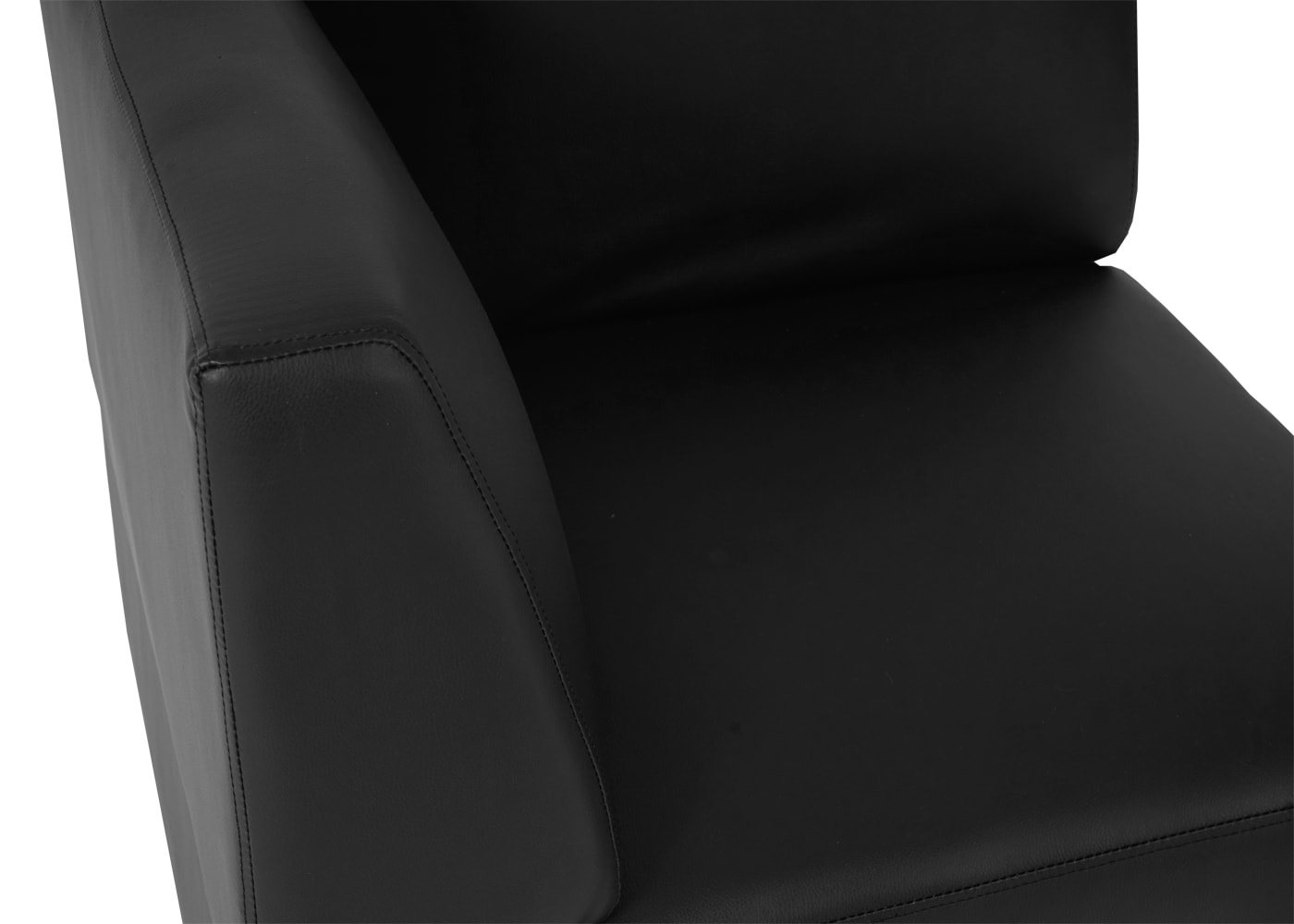 Modular 3-Sitzer Sofa Couch Moncalieri, Kunstleder ~ schwarz, hohe Armlehnen