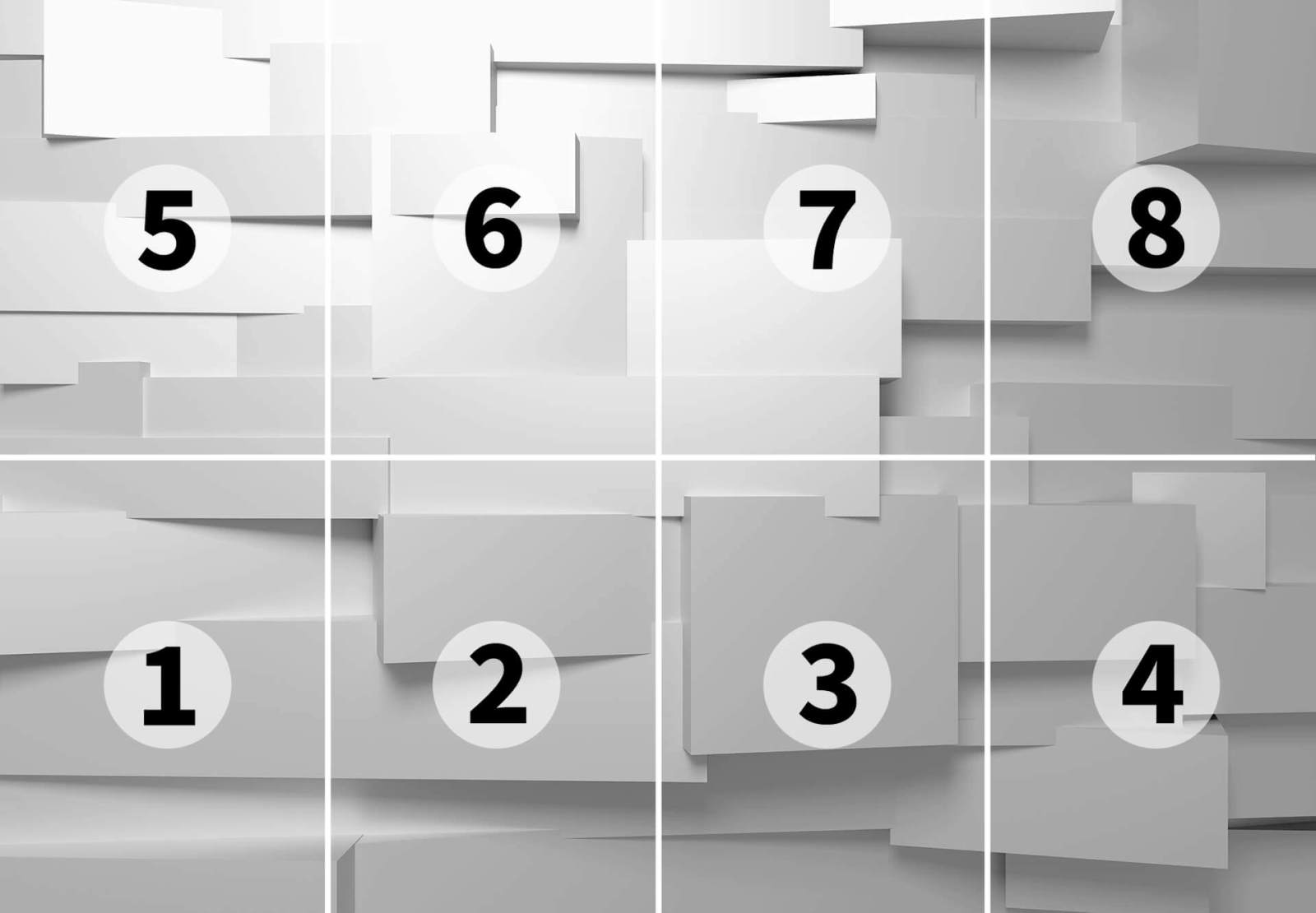 Fototapete DESIGNWALLS 2.0 - weiß-grau - 3D-Art - 2,5 Meter
