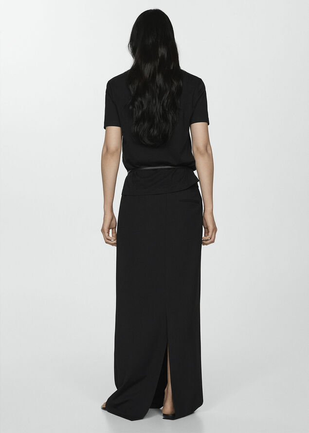 MANGO Short-sleeved cotton t-shirt Black
