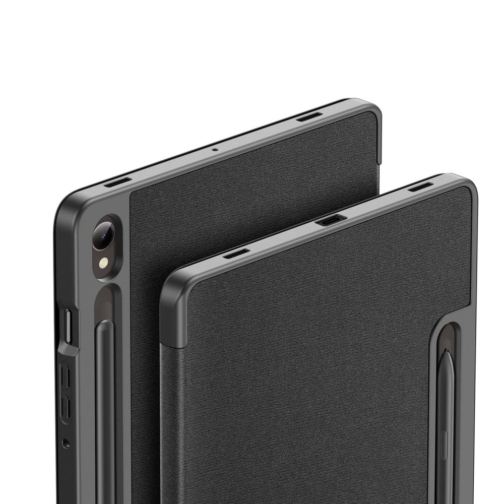 Samsung Galaxy Tab S9 Tasche Smart Cover Hülle Stoff Design mit S-Pen Halterung - Schwarz