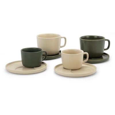 Milchkaffeetasse, Natur-Beige