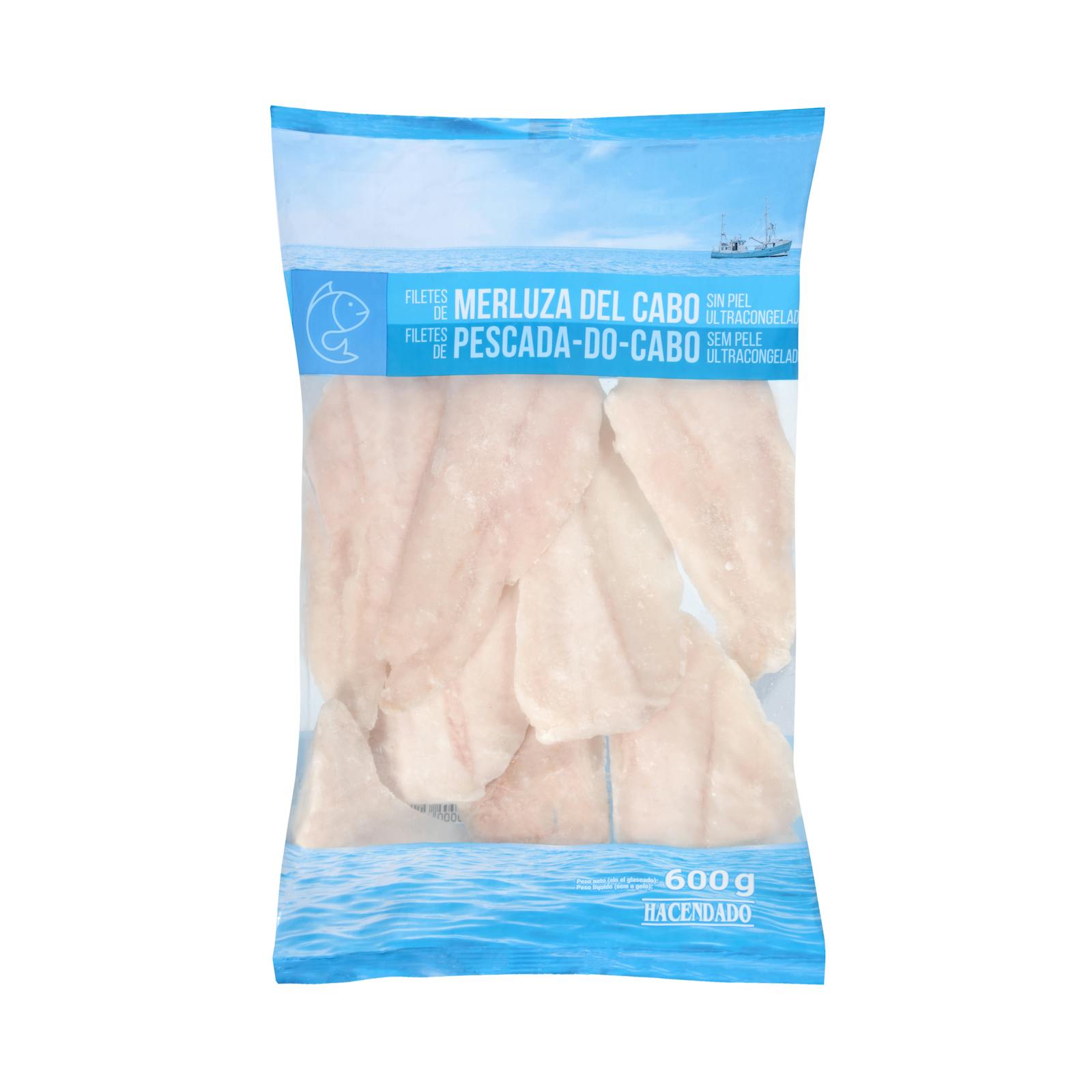 Filets de merlu du Cap sans peau Hacendado, surgelés