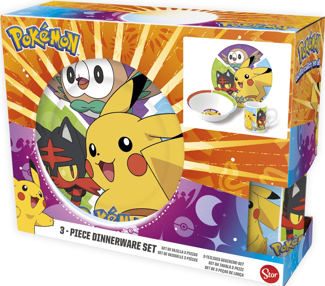 Stor - Gavesæt med 3 dele - Pokémon