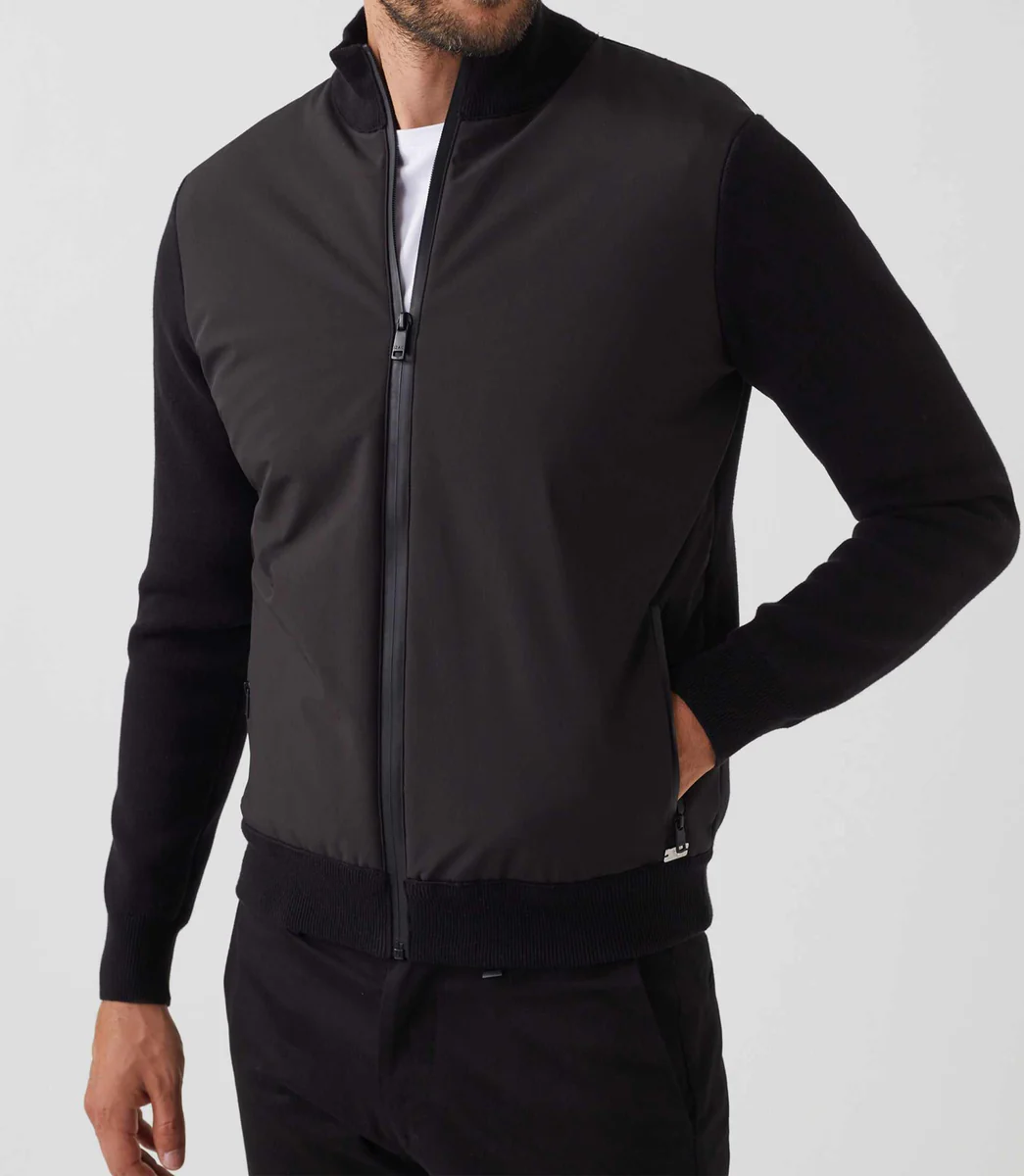 Gilet zippé col teddy noir 