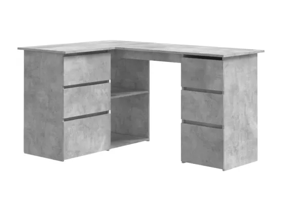 Bureau d'angle Gris béton 145x100x76 cm Bois d'ingénierie