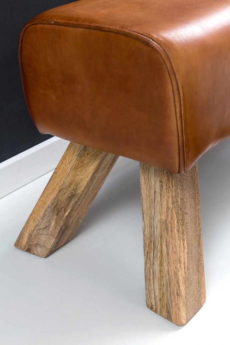 CHILLROI Design Turnbock Sitzbank Echtleder Gaderobenbank Turnhocker Hocker Bank